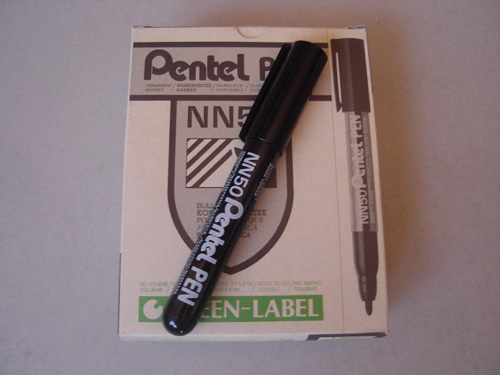 Pentel NN50A Black Bullet Point permanent Ink Marker Box 12